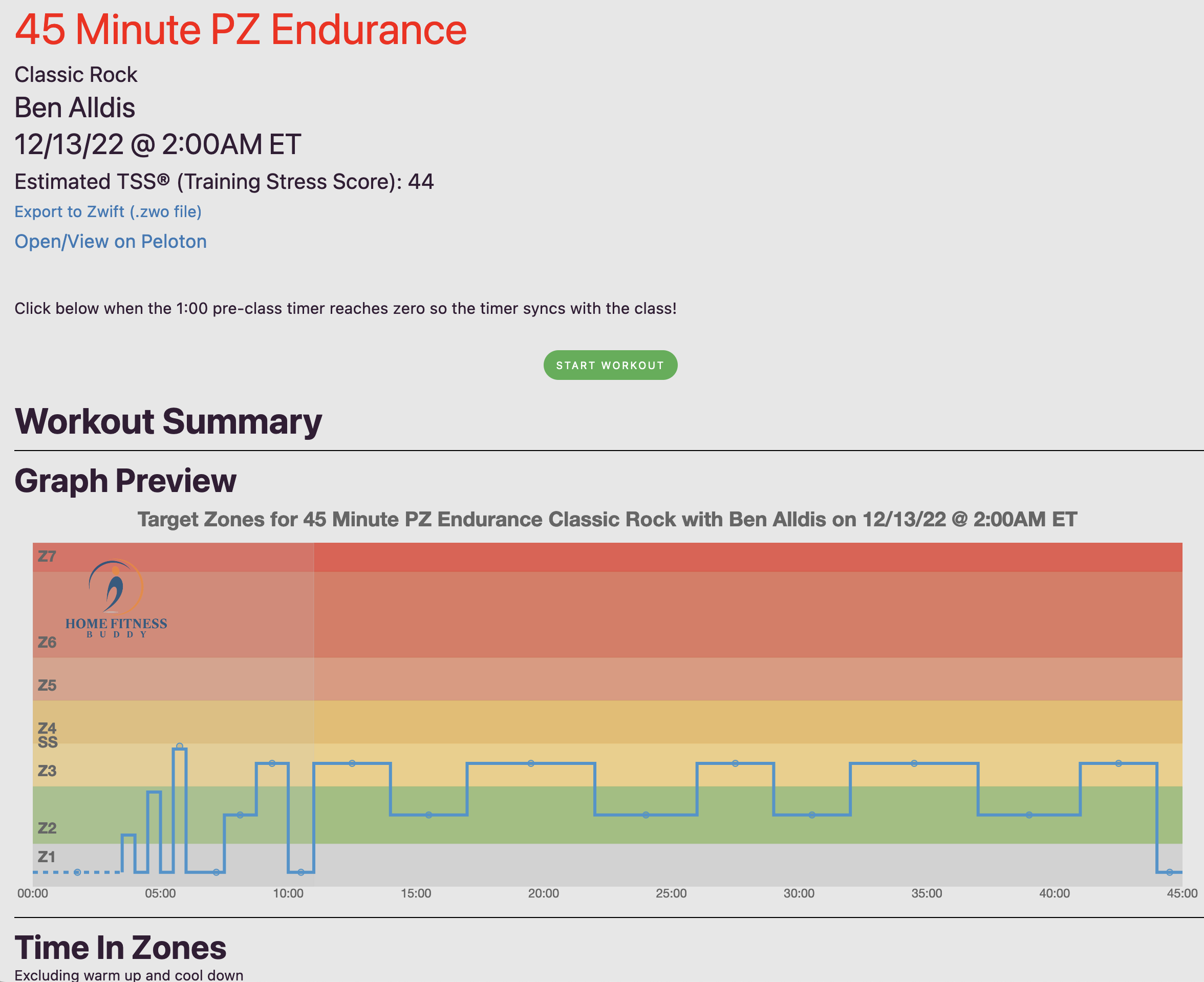 Power Zone Timing Tool & Power Zone Library for Peloton Home Fitness