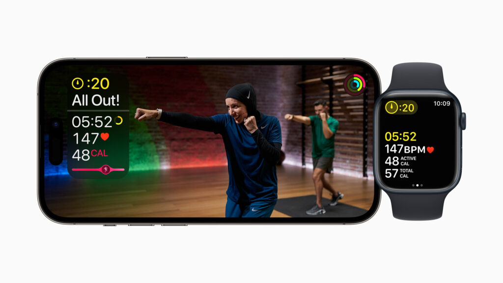 Apple Fitness+ kickboxing classes.  Image credit Apple.